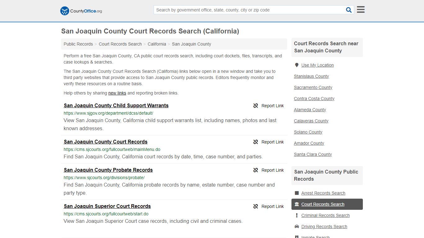 San Joaquin County Court Records Search (California) - County Office